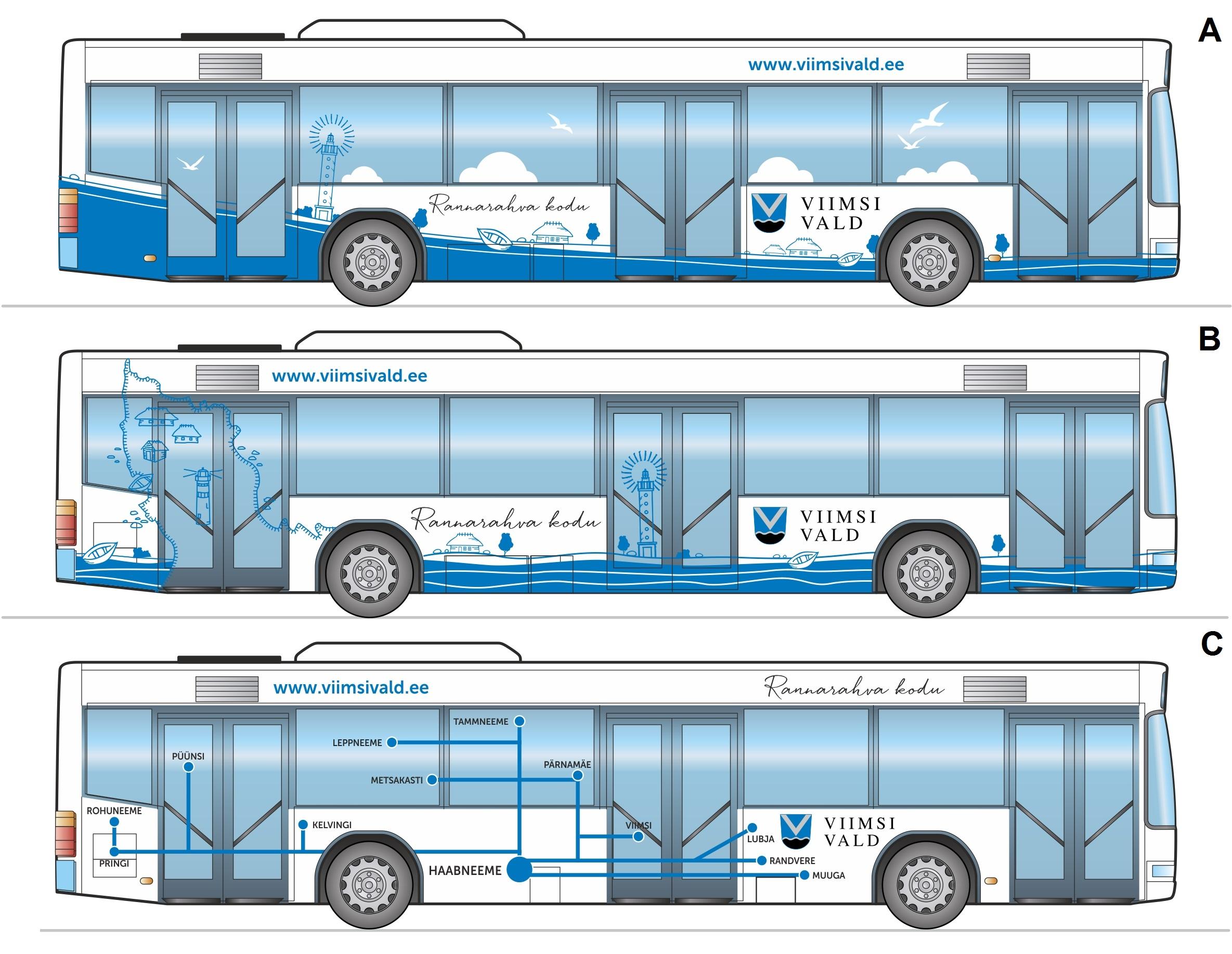 Milline bussidisain sobib kaunistama Viimsi valla siseliine?