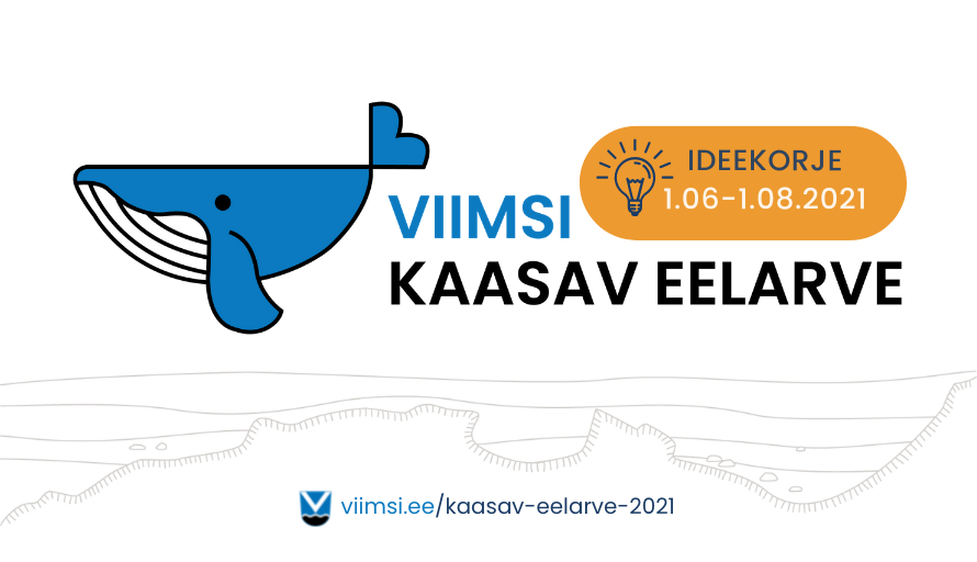 Viimsi kaasava eelarve logo koos vaalaga ja info ideekorje kohta